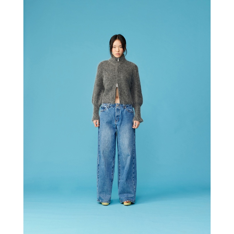 MATILDA ZIP CARDIGAN CHARCOAL|4|6|8|10|12|14|16|18|20