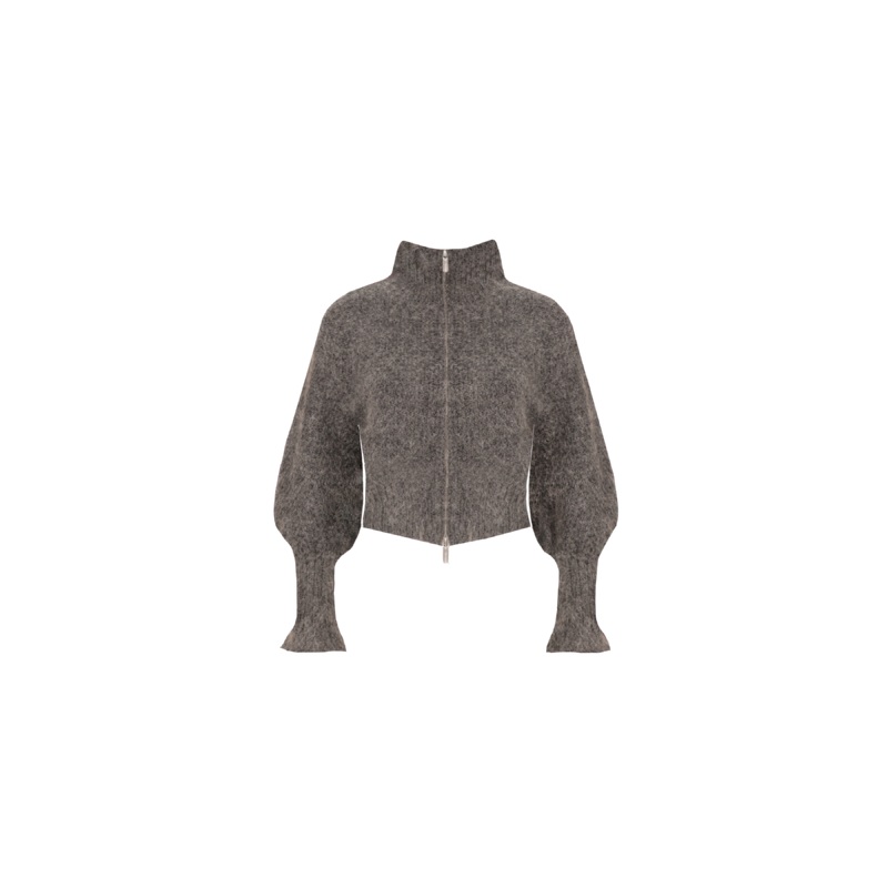 MATILDA ZIP CARDIGAN CHARCOAL|4|6|8|10|12|14|16|18|20