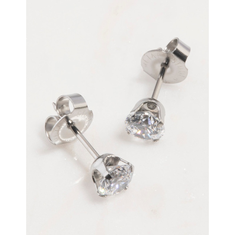 Surgical Steel Cubic Zirconia Piercing Stud 5mm