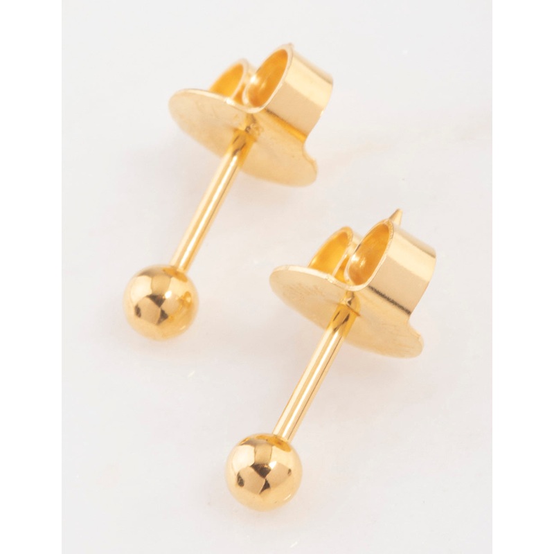 Gold 24K Ball Piercing Stud 3mm