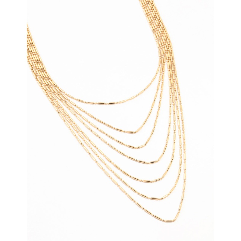 Gold Layered Necklace|ONESIZE