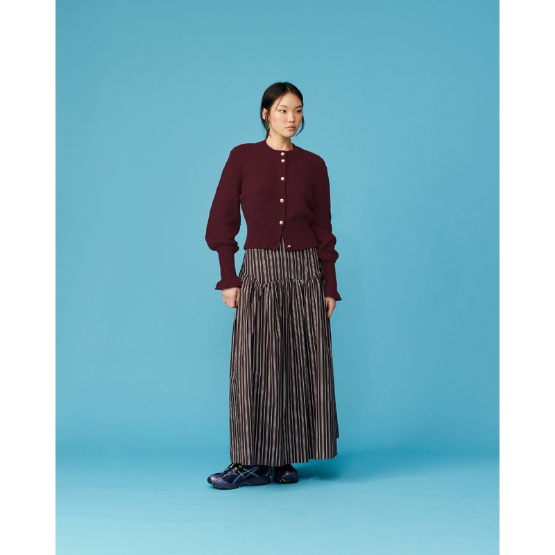 MATILDA COTTON CARDIGAN BURGUNDY