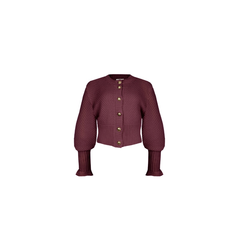 MATILDA COTTON CARDIGAN BURGUNDY