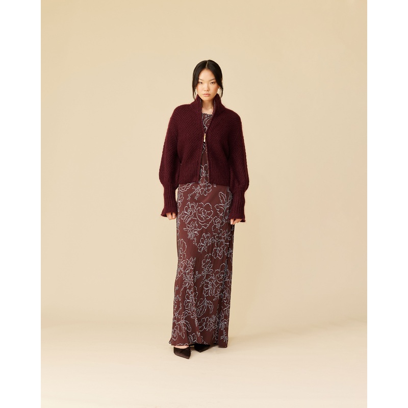 MATILDA ZIP CARDIGAN BURGUNDY|4|6|8|10|12|14|16|18|20