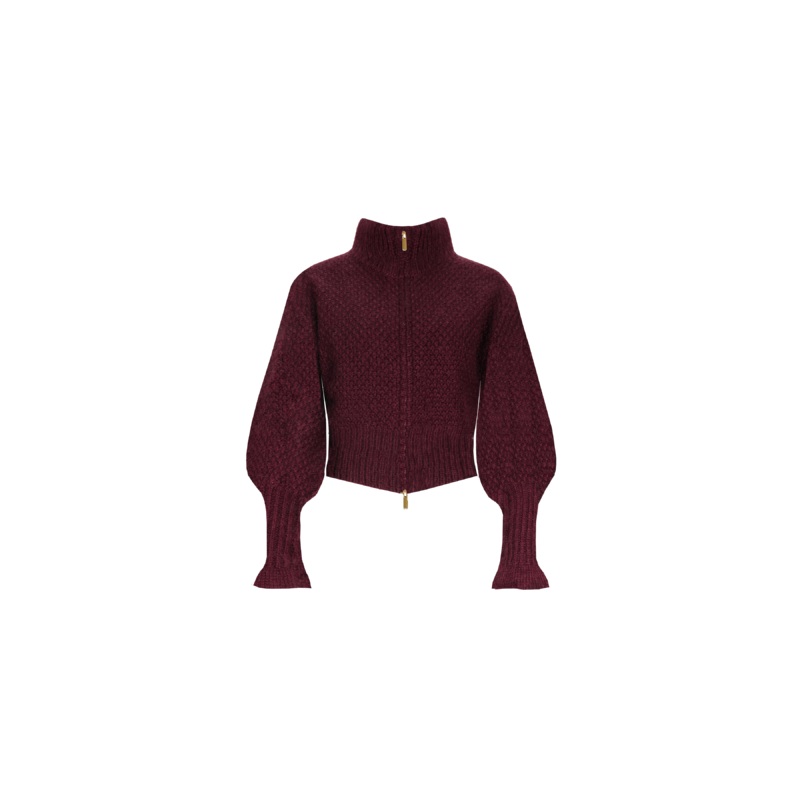 MATILDA ZIP CARDIGAN BURGUNDY|4|6|8|10|12|14|16|18|20