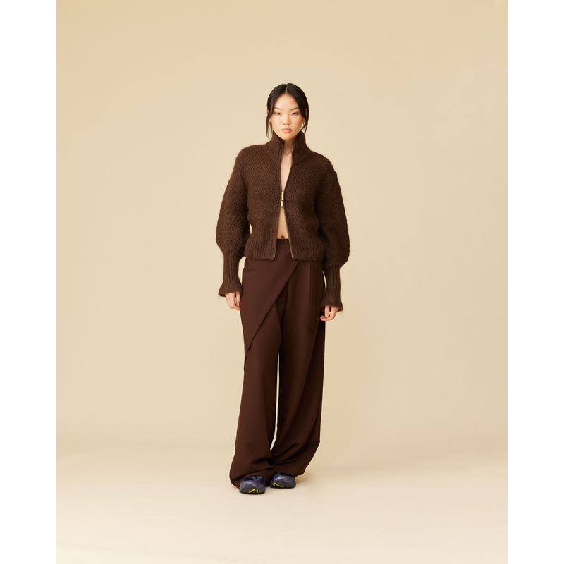 MATILDA ZIP CARDIGAN COCOA|4|6|8|10|12|14|16|18|20