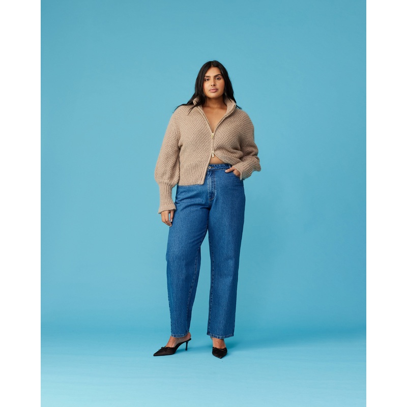 MATILDA ZIP CARDIGAN HAZELNUT|4|6|8|10|12|14|16|18|20