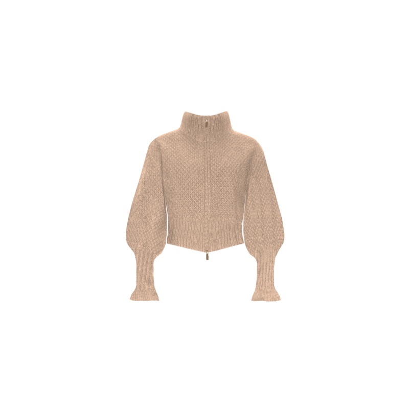 MATILDA ZIP CARDIGAN HAZELNUT|4|6|8|10|12|14|16|18|20