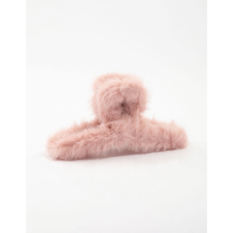 Pink Ultra Fluffy Hair Claw Clip