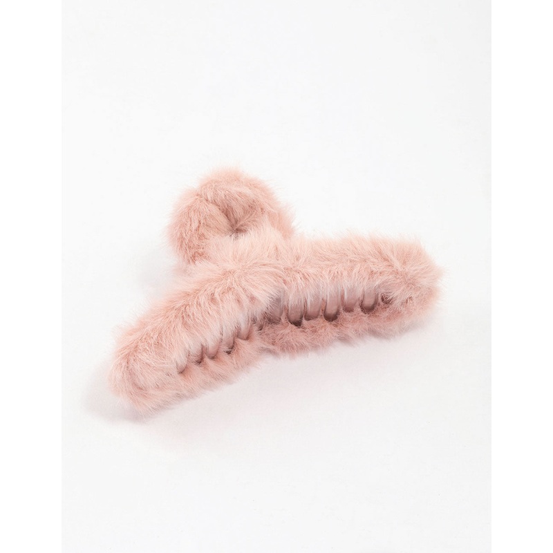 Pink Ultra Fluffy Hair Claw Clip