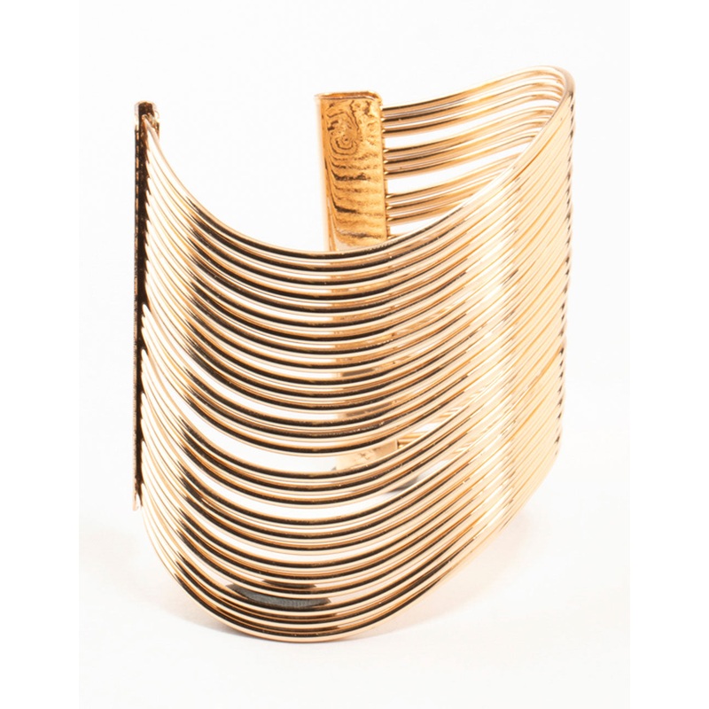 Gold Wave Wrist Cuff