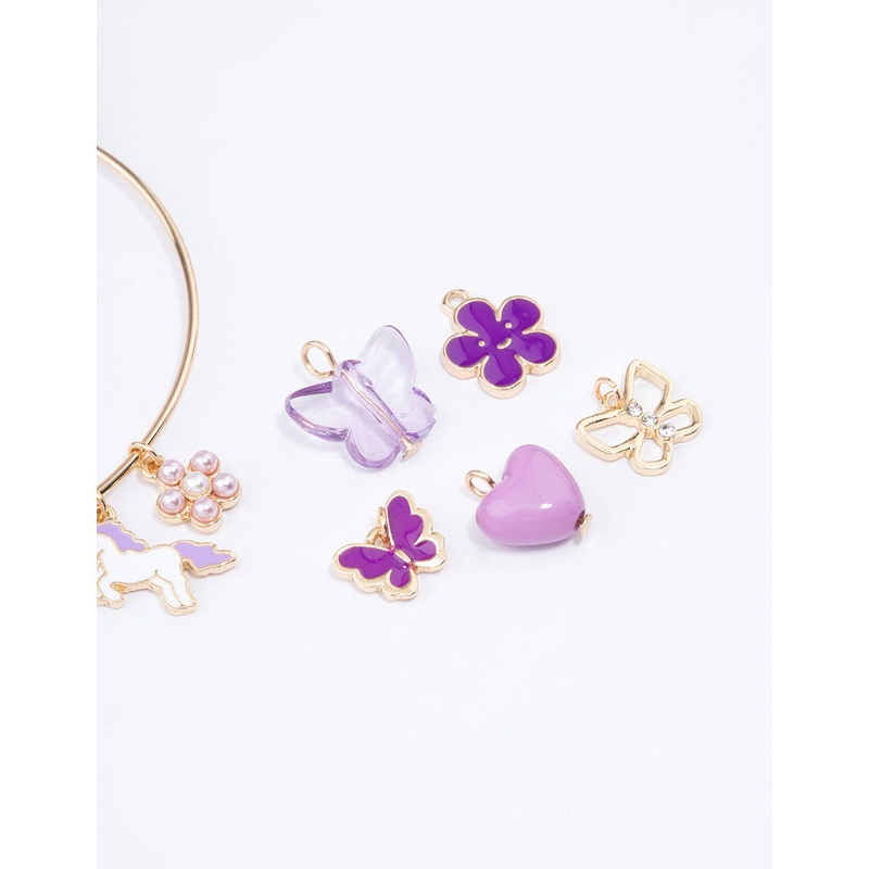 Kids Gold DIY Unicorn & Heart Charm Bracelet