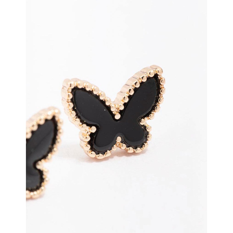 Gold Butterfly Stud Earrings