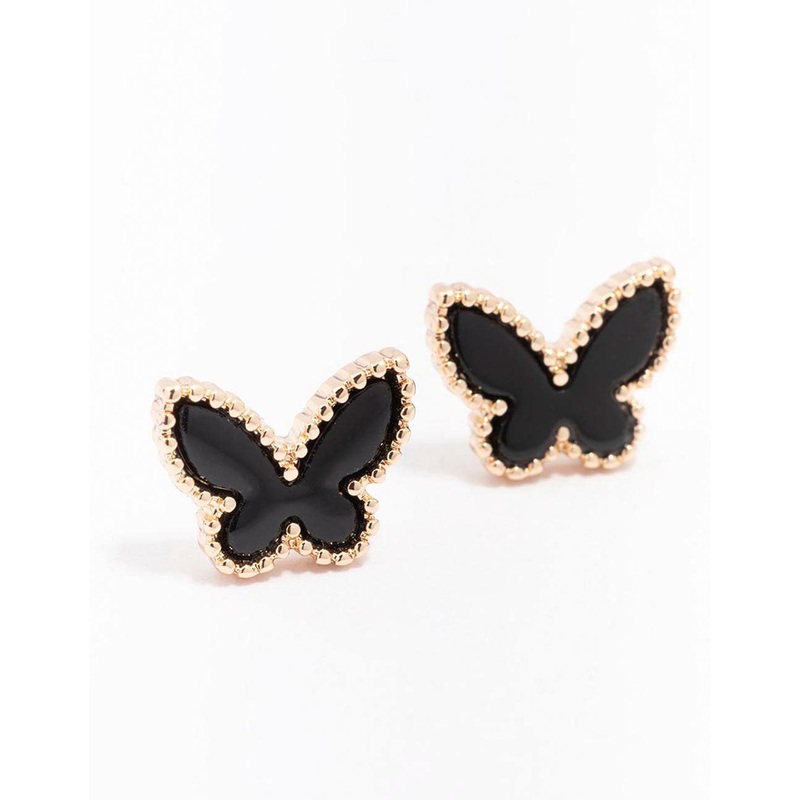 Gold Butterfly Stud Earrings