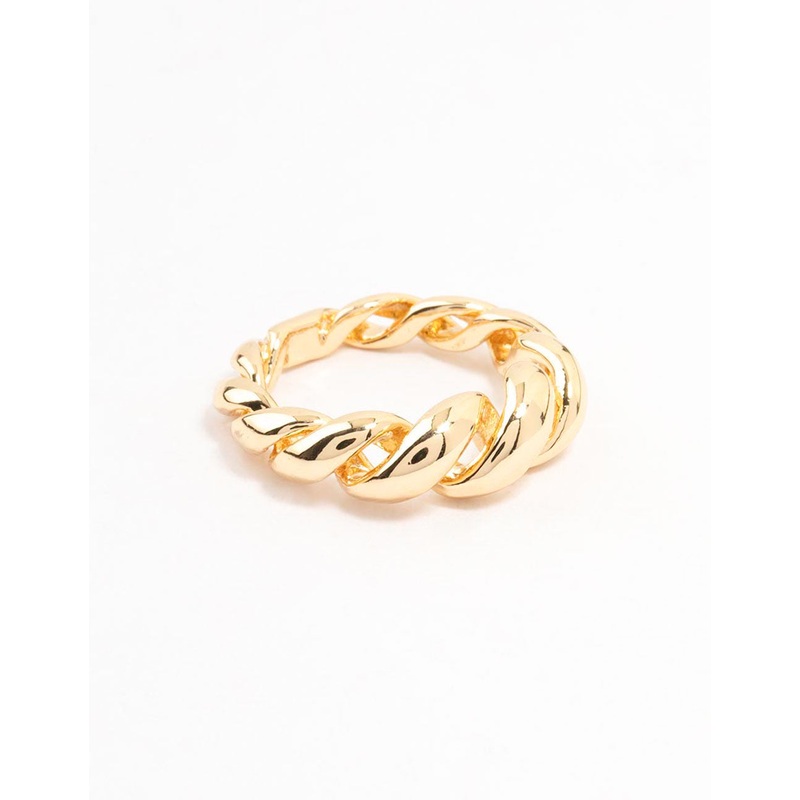 Gold Plated Swirl Coil Ring|XS/S|SM