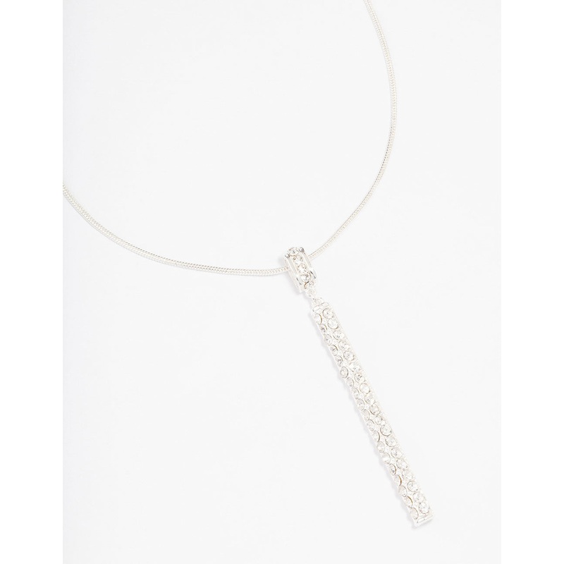 Silver Long Pendant Necklace