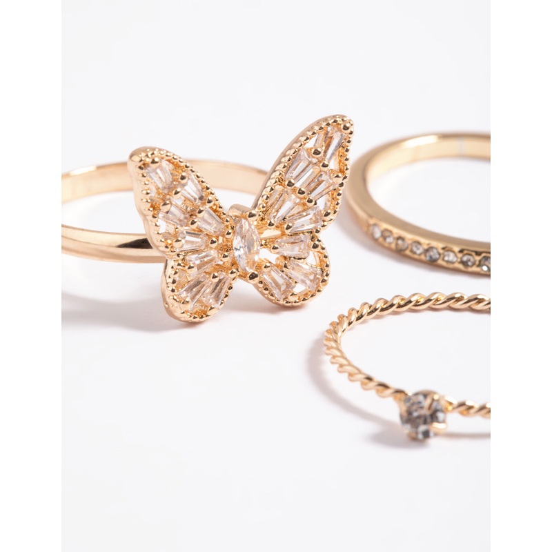 Gold Butterfly Ring Pack|SM|ML