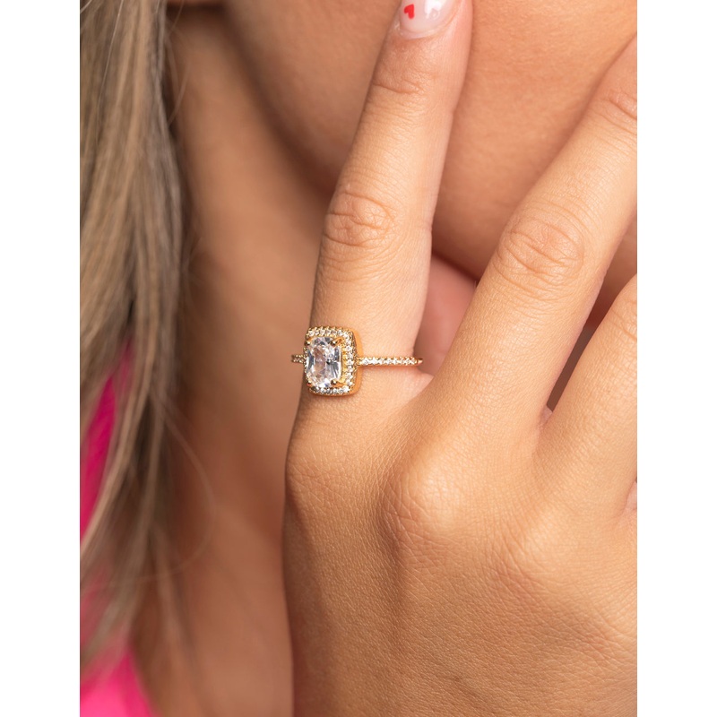Gold Cubic Zirconia Ring|SM|ML