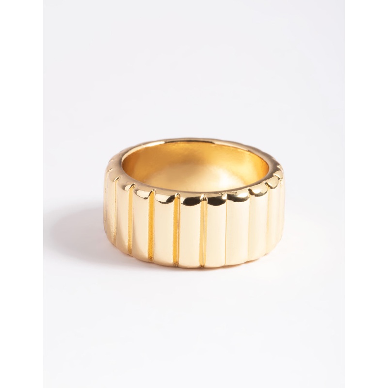 Gold Plated Textured Band Ring