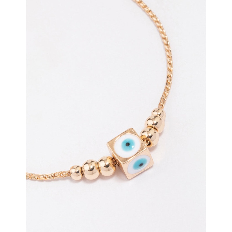 Gold Evil Eye Charm Bracelet