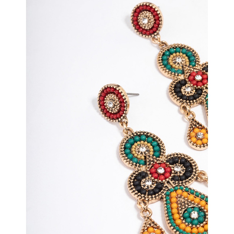 Antique Gold Bead Earrings