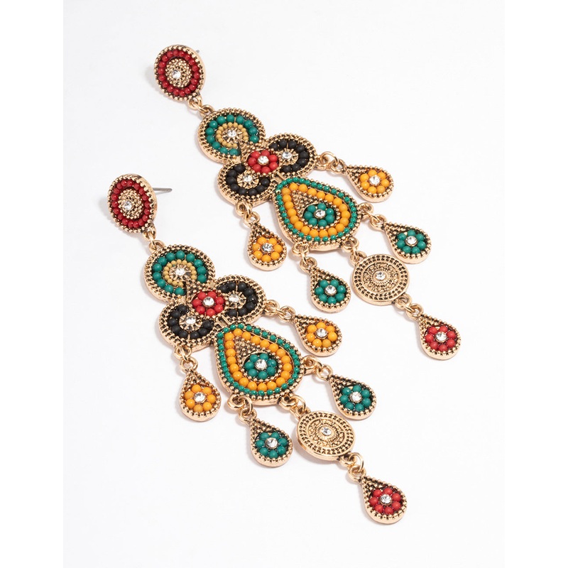 Antique Gold Bead Earrings
