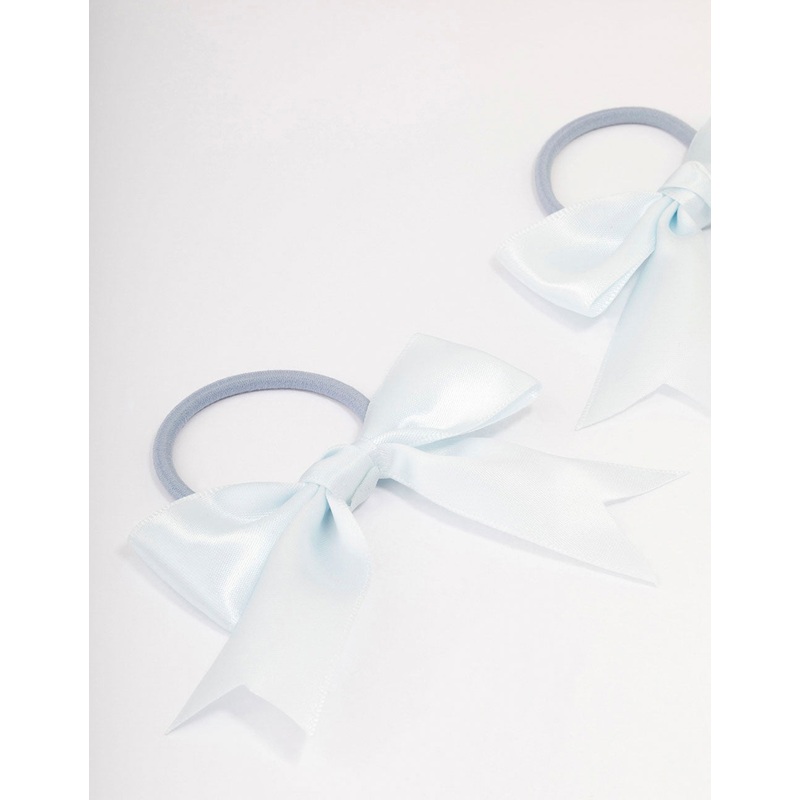 Blue Medium Bow Hair Tie Pack