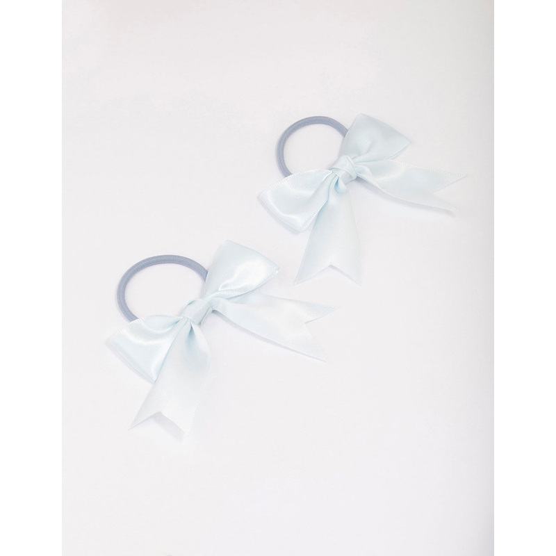 Blue Medium Bow Hair Tie Pack