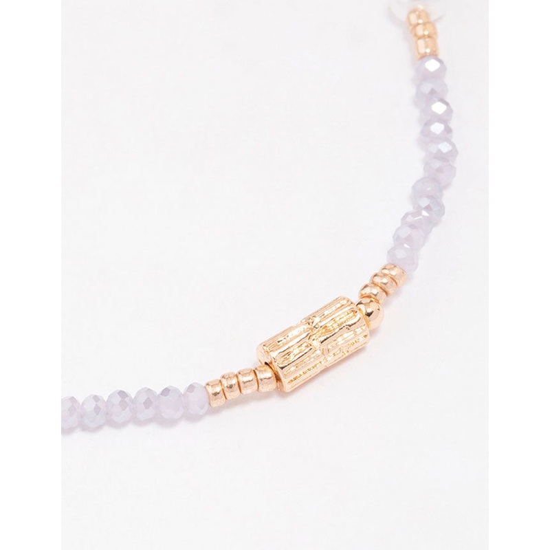 Lilac Beaded & Pearl Bracelet