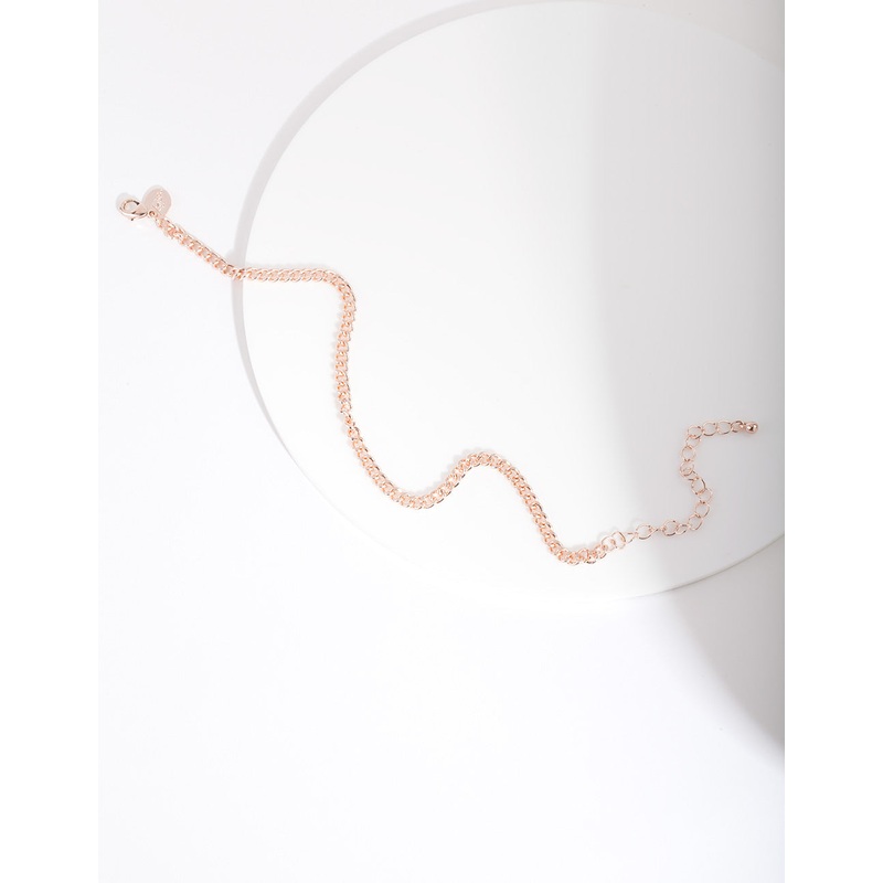 Rose Gold Diacut 5mm Curb Chain Anklet