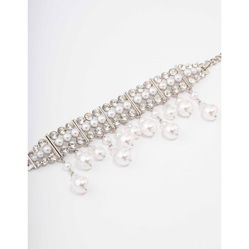 Silver Statement Pearl Choker