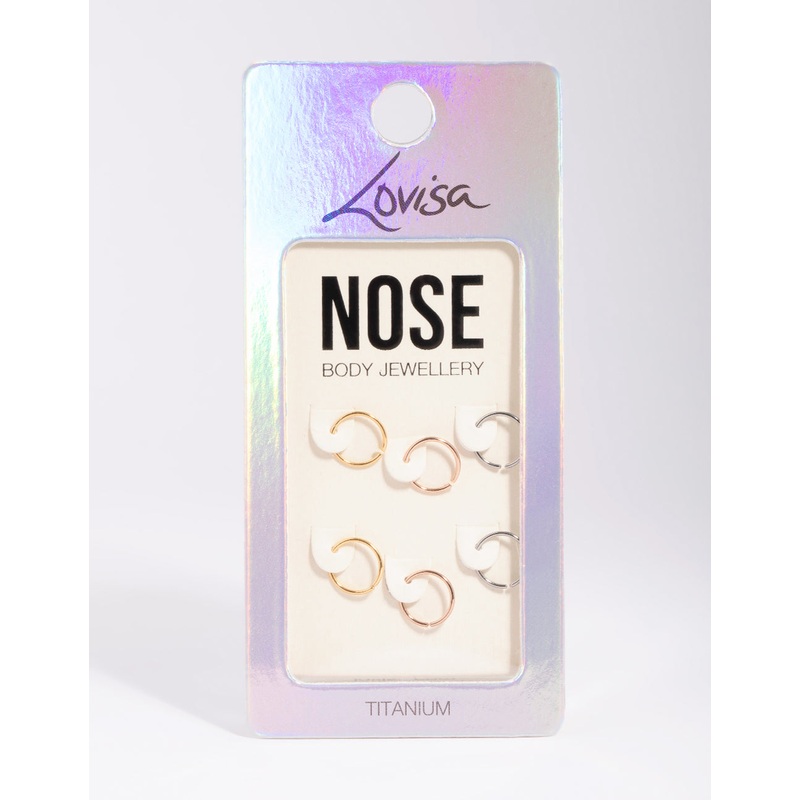 Titanium Nose Ring 6-Pack