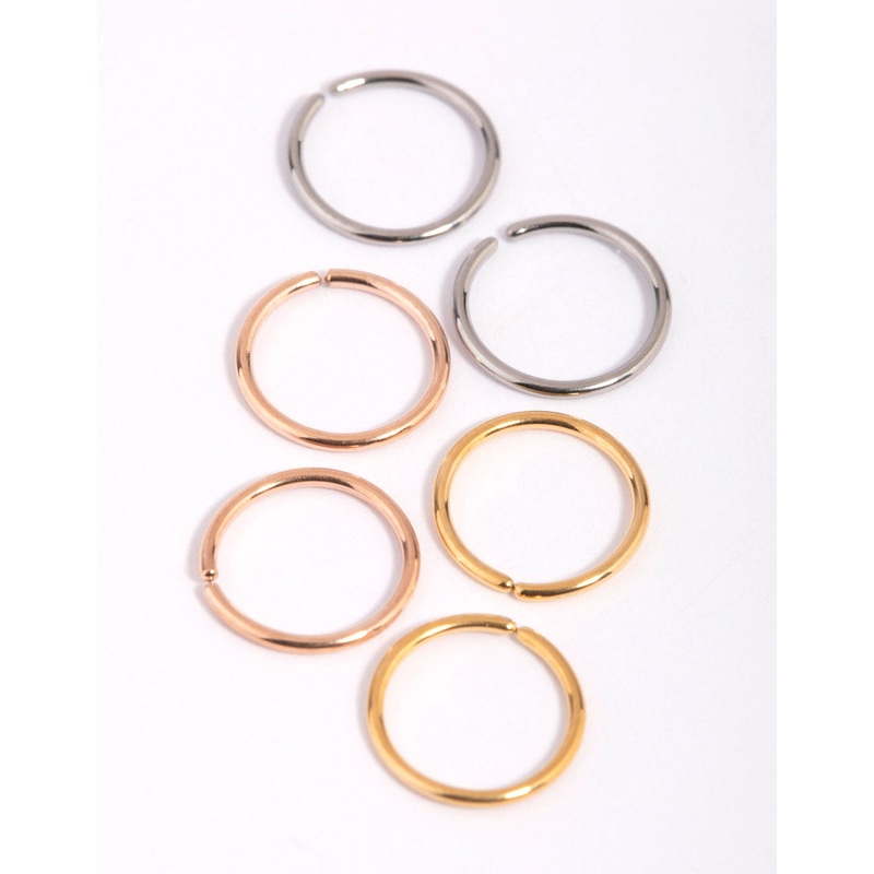 Titanium Nose Ring 6-Pack