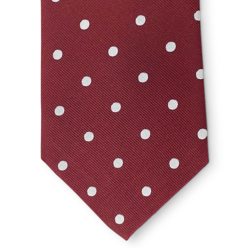 College Collection Dots: Tie – Maroon/Silver