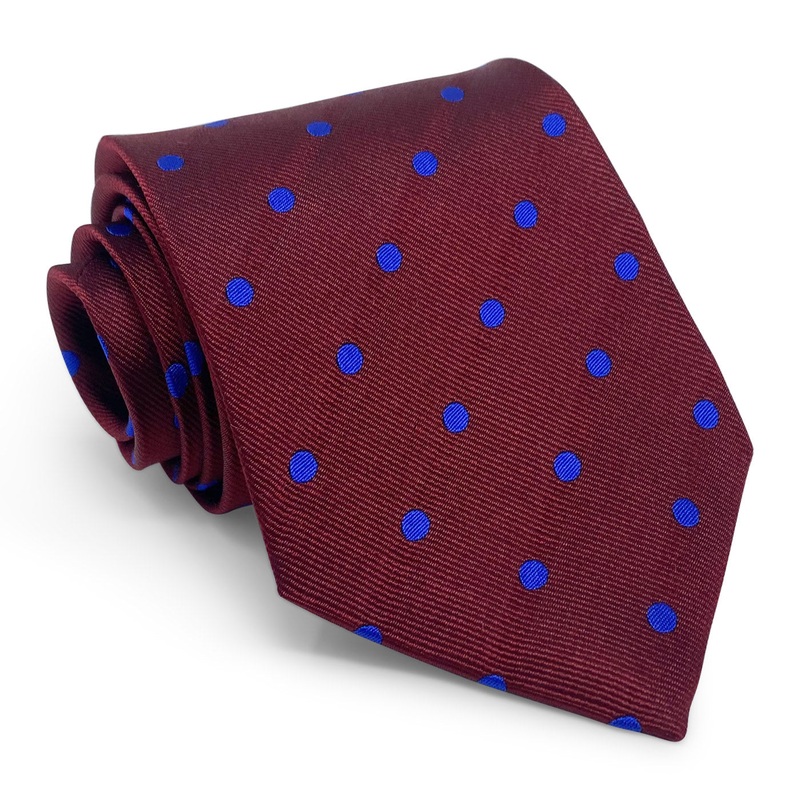 College Collection Dots: Tie – Marroon/Blue