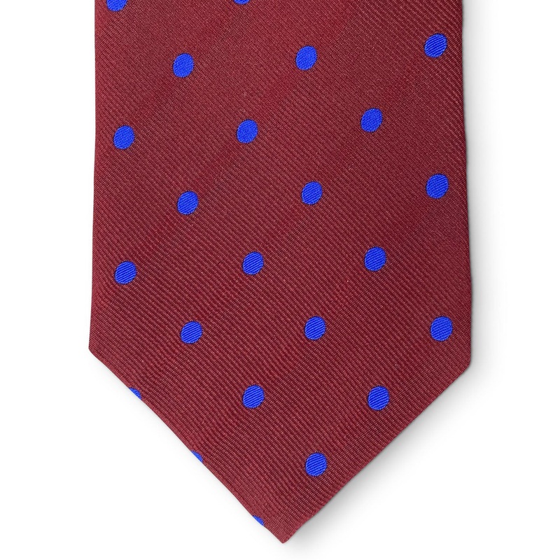 College Collection Dots: Tie – Marroon/Blue