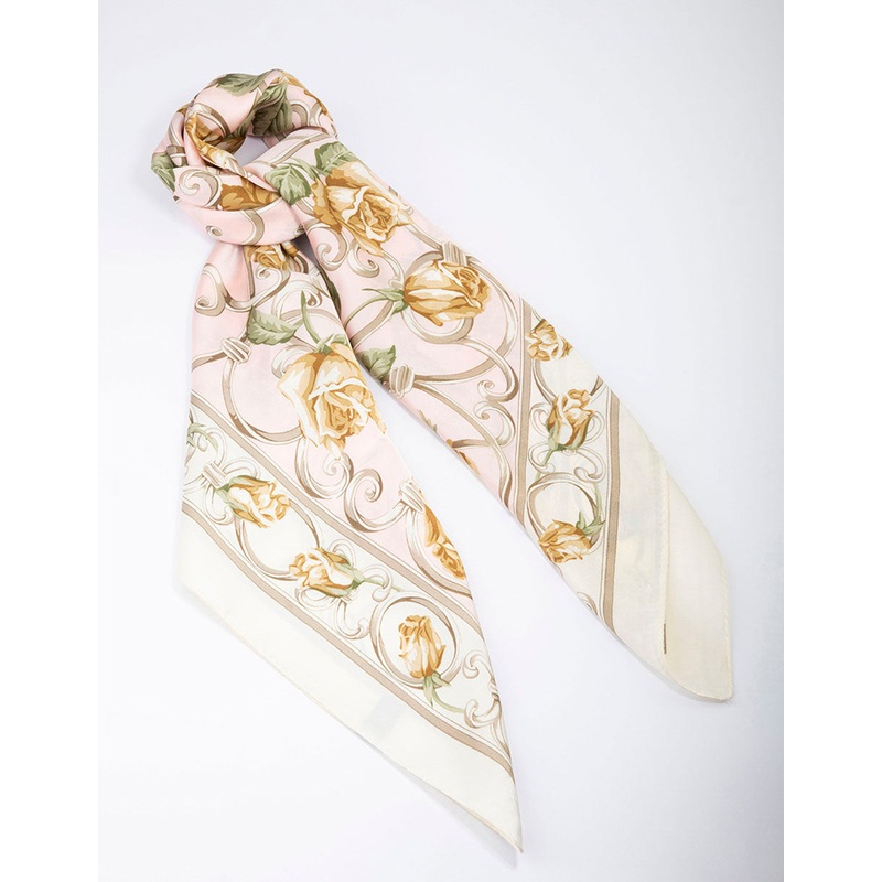 Fabric Floral Chain Printed Scarf