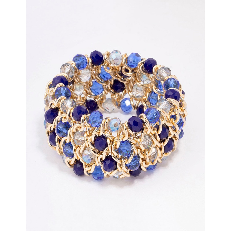 Gold Pave Multi-Stone Statement Bangle