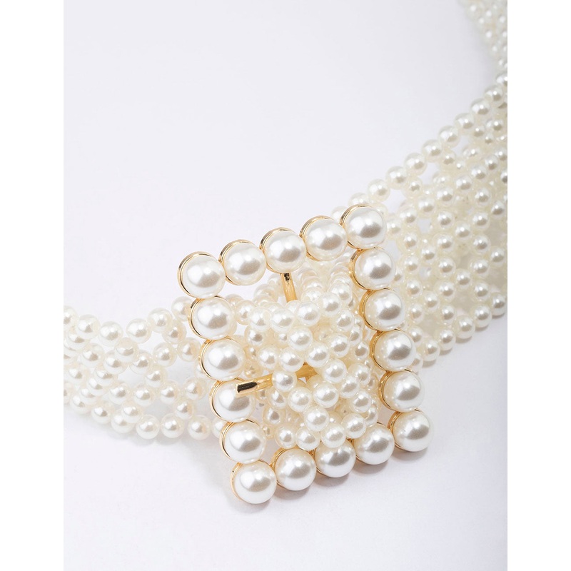 Gold Rectangular Pearl Belt