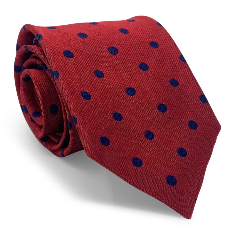 College Collection Dots: Tie – Red/Navy