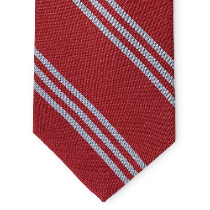 College Collection Stripes: Tie – Red/Gray