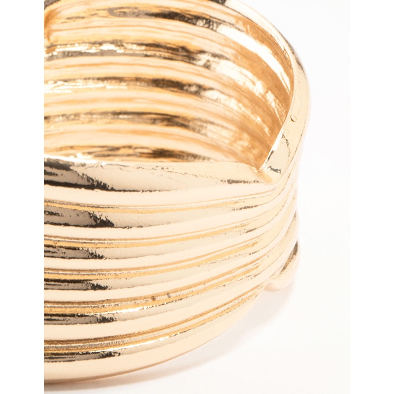 Gold Ribbed Wrist Cuff