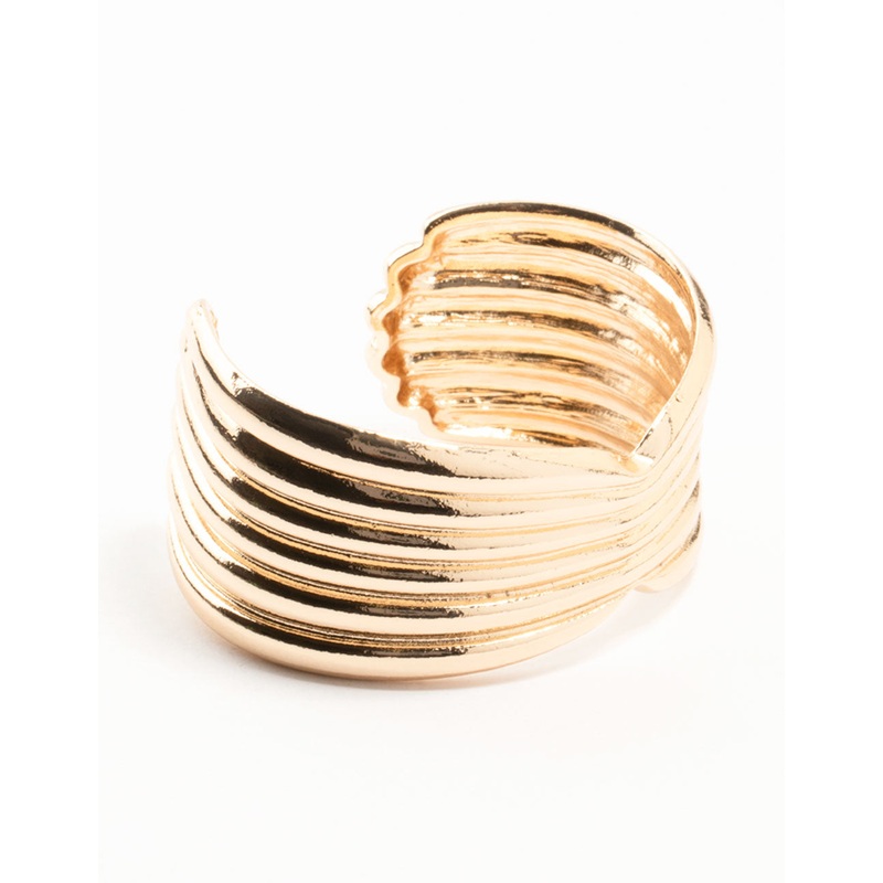 Gold Ribbed Wrist Cuff