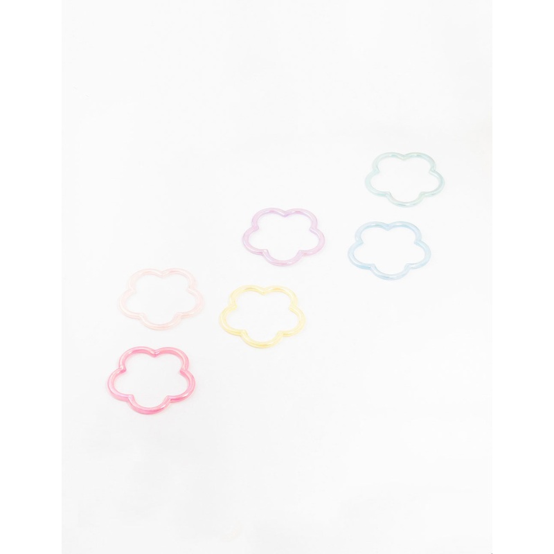 Kids Pastel  Flower Bangles 6-Pack