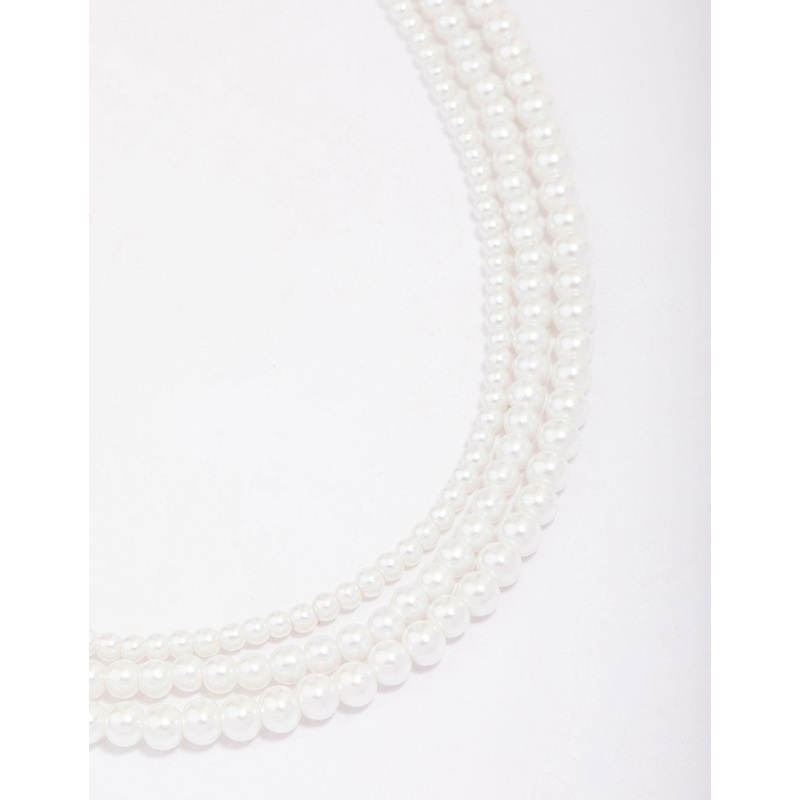 Pearl Layered Trio Statement Necklace