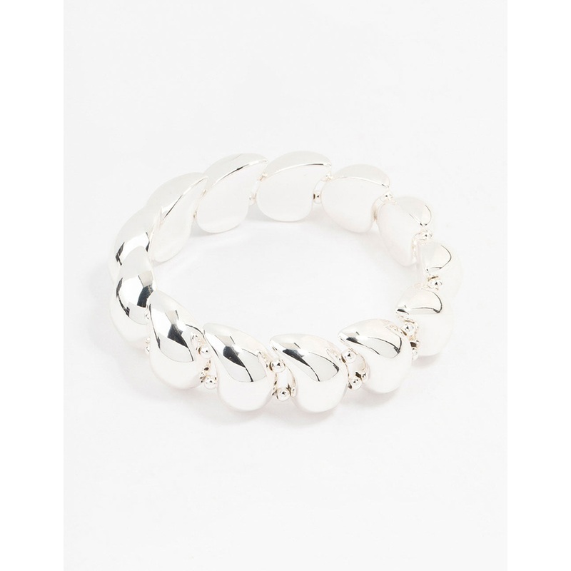Silver Teardrop Stretch Bracelet