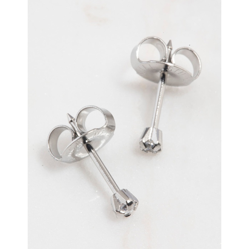 Surgical Steel Cubic Zirconia Piercing Stud 2mm