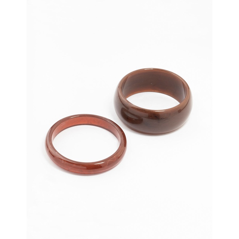 Brown  Acrylic Bangles 2-Pack