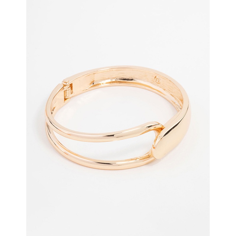 Gold Solid & Cage Wrist Cuff
