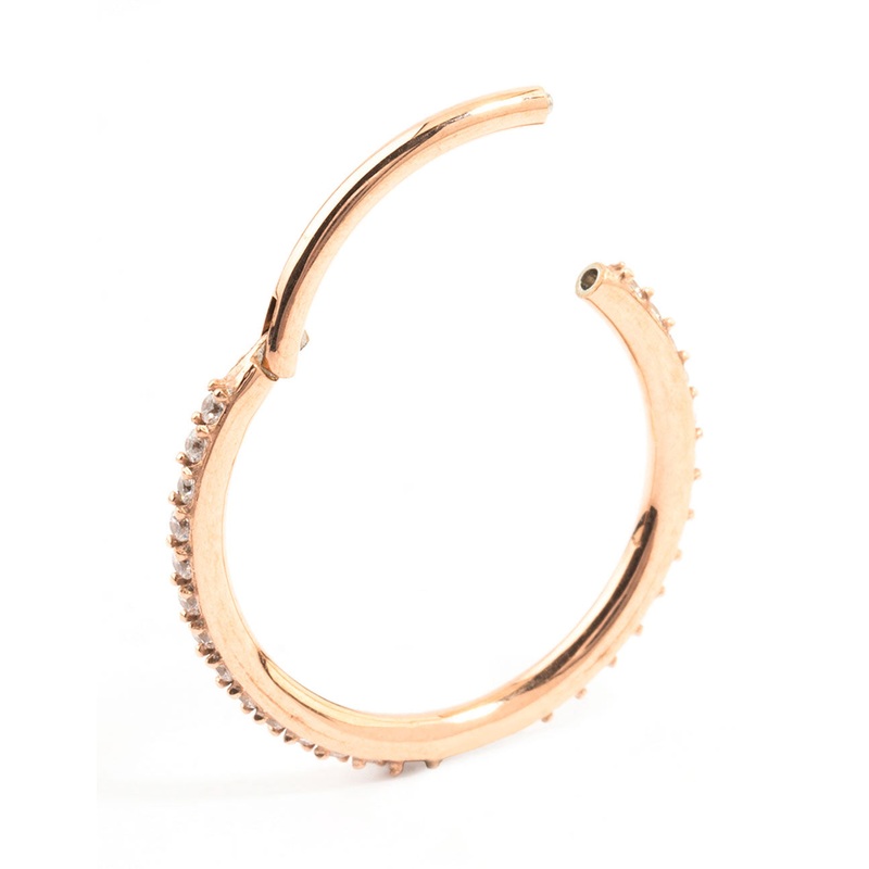 Rose Gold Plated Surgical Steel Large Clicker Ring